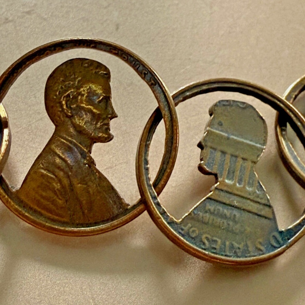 Lucky Penny ONE OF A KIND Bracelet! Handmade Hand-Cut